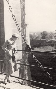 France Carcassonne Lady on a bridge old Amateur Photo 1950's