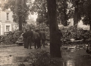 France Sens Storm Damages Automobile old Amateur Photo 1950's