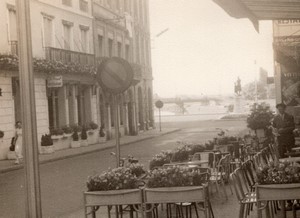 France Chalons sur Saone Restaurant Terrace old Amateur Photo 1950's