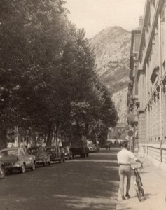 France Gap tree lined street Automobiles Mountain old Amateur Photo 1950's #1
