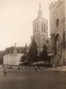 France Avignon Notre Dame des Doms & Tour Gampane old Amateur Photo 1950's
