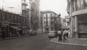France Nice une rue Église Saint-Pierre-d'Arène Ancienne Photo Amateur 1950's