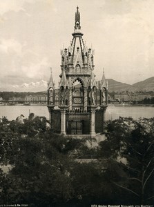 Switzerland Geneva Monument Brunswick & Mont Blanc old Photo Schroeder 1890