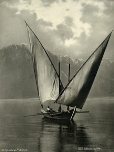 Switzerland Sailing Boat Sailboat Voilier Old Photo Schroeder 1890