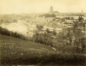 Switzerland Bern Berne General View Old Albumen Photo 1890