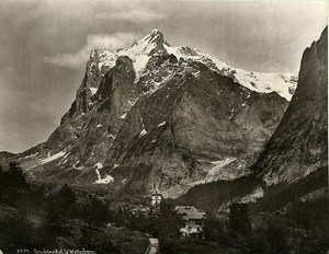 Switzerland Grindelwald & the Wetterhorn Bernese Alps Old Photo Schroeder 1890