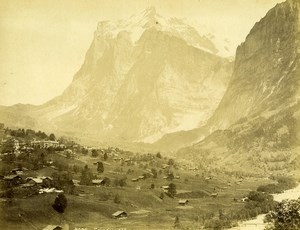 Switzerland Grindelwald & the Wetterhorn Bernese Alps Old Photo 1890