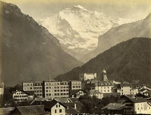 Switzerland Interlaken and the Jungfrau Bernese Alps Old Photo 1890
