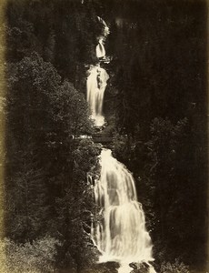Switzerland Torrent Waterfalls Giessbach Bernese Alps Old Photo 1890