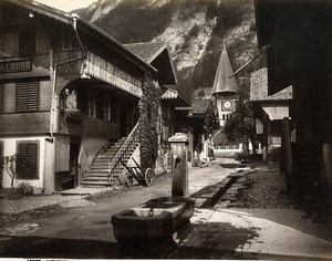 Switzerland Meiringen Hotel de l'Ours Bernese Alps Old Photo Sommer 1890