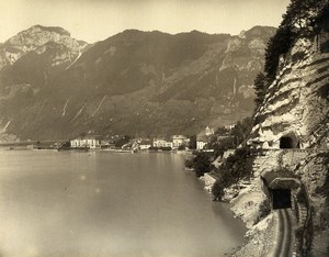 Switzerland Brunnen Lake Lucerne Vierwaldstättersee Tunnel Old Photo Sommer 1890