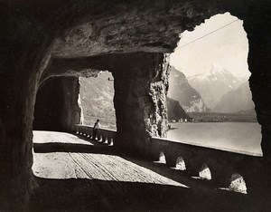 Switzerland Lake Lucerne Vierwaldstättersee Road Tunnel Old Photo Sommer 1890