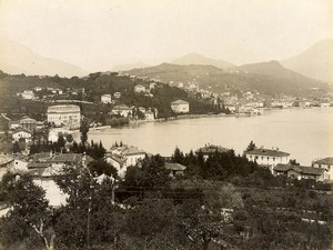 Switzerland Lugano Panorama Lake Old Photo Nessi 1890