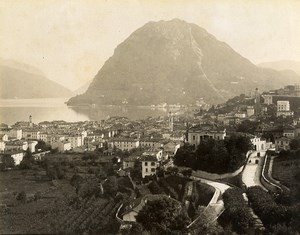 Switzerland Lugano General View Lake Old Photo Nessi 1890