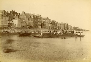 France Baie de Somme Saint Valery sur Somme Barges Old Photo 1885