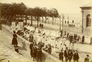 France Baie de Somme Saint Valery sur Somme Religious Parade Old Photo 1885