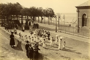 France Baie de Somme Saint Valery sur Somme Religious Parade Old Photo 1885