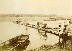 France Military Bridge on Saône River Old Photo Raumains 1896