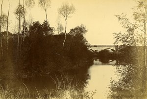 France Haute-Saône Saône River at Savoyeux Old Photo Noir 1896