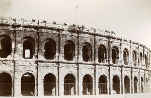 France Nimes Exterior of Arena Arènes Old Photo Jusniaux 1895