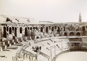 France Nimes Arena Interior Arènes Old Photo Jusniaux 1895