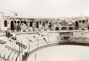 France Nimes Arena Interior Arènes Old Photo Jusniaux 1895