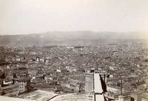 France Marseille Panorama from Notre Dame de la Garde Old Photo Jusniaux 1895
