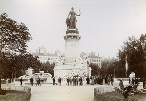 France Lyon Monument à la République & enfants du Rhône Old Photos Jusniaux 1895