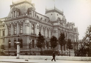 France Lyon Bartholdi Fountain & Prefecture Two Old Photos Jusniaux 1895