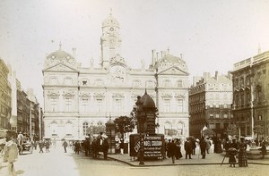 France Lyon City Hall & Commodity Exchange Two Old Photos Jusniaux 1895