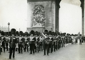 France Paris Military English Guards Musicians Arc de Triomphe Old Photo 1930