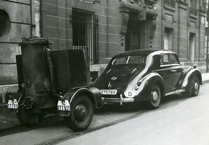 France Paris Luxury Wood Gas Automobile Transportation Old Photo Aubry 1940