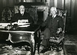 Paris Politicians Louis Barthou & Norman Davis Old Meurisse Photo 1930