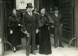 Paris Prefet Edouard Renard & Ms Wibourne Wedding Old Meurisse Photo 1930