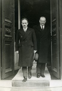 Paris Politician Camille Chautemps & Philippe Marcombes Old Meurisse Photo 1934