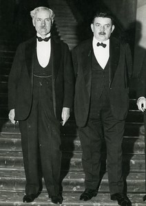 Paris Politician Edouard Herriot & Ramsay MacDonald Old Meurisse Photo 1930