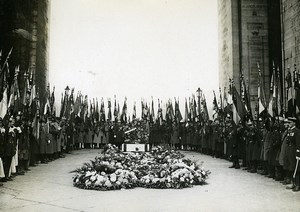 Paris Arc de Triomphe Unknown Soldier Remembrance Day Old Meurisse Photo 1930