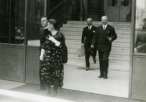 Paris Elysee Politics President Albert Lebrun & Wife Old Meurisse Photo 1932