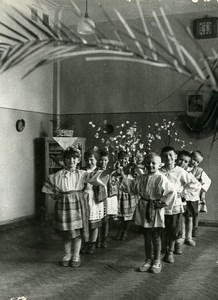 Russia Moscow newspaper Pravda Nursery Children Play Old Photo 1947
