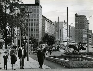 East Germany Leipzig Georgiring Street Autumn Fair Old Photo 1965