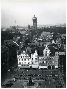 East Germany Wittenberg view from church tower Martin Luther Old Photo 1967