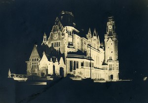 France Le Touquet Paris Plage by night Town Hall Lights Old Photo Pecceu 1930's