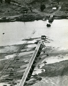 WWII Royal Air Forces Burma Bombardment Bridge at Ye-U Old Photo 1945