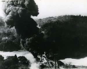 WWII Burma RAF Beaufighters Bomb Japanese Oil Pipe Line Kan Hla Old Photo 1945