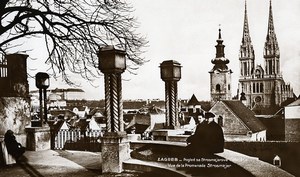 Yugoslavia Croatia Zagreb View from Strossmayer Promenade Old Photo Soubre 1930