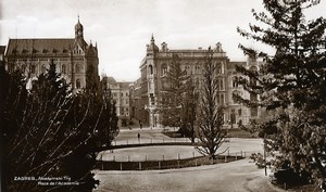 Yugoslavia Croatia Zagreb Academy Square Old Photo Soubre 1930