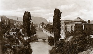 Yugoslavia Bosnia Herzegovina Sarajevo River Miljacka Old Photo Soubre 1930