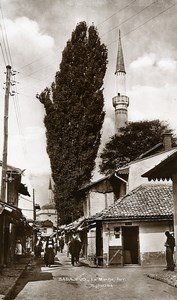 Yugoslavia Bosnia Herzegovina Sarajevo Turkish Market Minaret Photo Soubre 1930