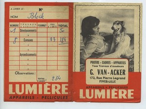 France Lille Van Acker pochette photo publicitaire Lumiere vers  1920 - 1950 #3