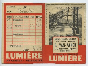 France Lille Van Acker pochette photo publicitaire Lumiere vers  1920 - 1950 #4